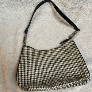 Wheat Handbags Small Purse Black White Houndstooth Print Zip Closure